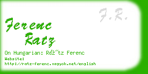 ferenc ratz business card